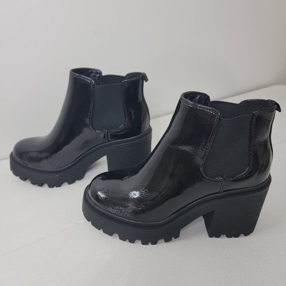 Soda Womens Black Chunky Platform Ankle Boots Size 6 Slip On Y2K Grunge Neutral - Picture 5 of 13